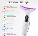 LED Light Neck & Face Beauty Device EMS Vibration Massage. A convenient at-home beauty device combining LED light, EMS, and gentle vibration to complement your facial and neck skincare routine.