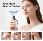 LED Light Neck & Face Beauty Device EMS Vibration Massage. A convenient at-home beauty device combining LED light, EMS, and gentle vibration to complement your facial and neck skincare routine.