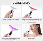 LED Light Neck & Face Beauty Device EMS Vibration Massage. A convenient at-home beauty device combining LED light, EMS, and gentle vibration to complement your facial and neck skincare routine.