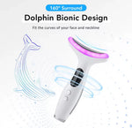 LED Light Neck & Face Beauty Device EMS Vibration Massage. A convenient at-home beauty device combining LED light, EMS, and gentle vibration to complement your facial and neck skincare routine.