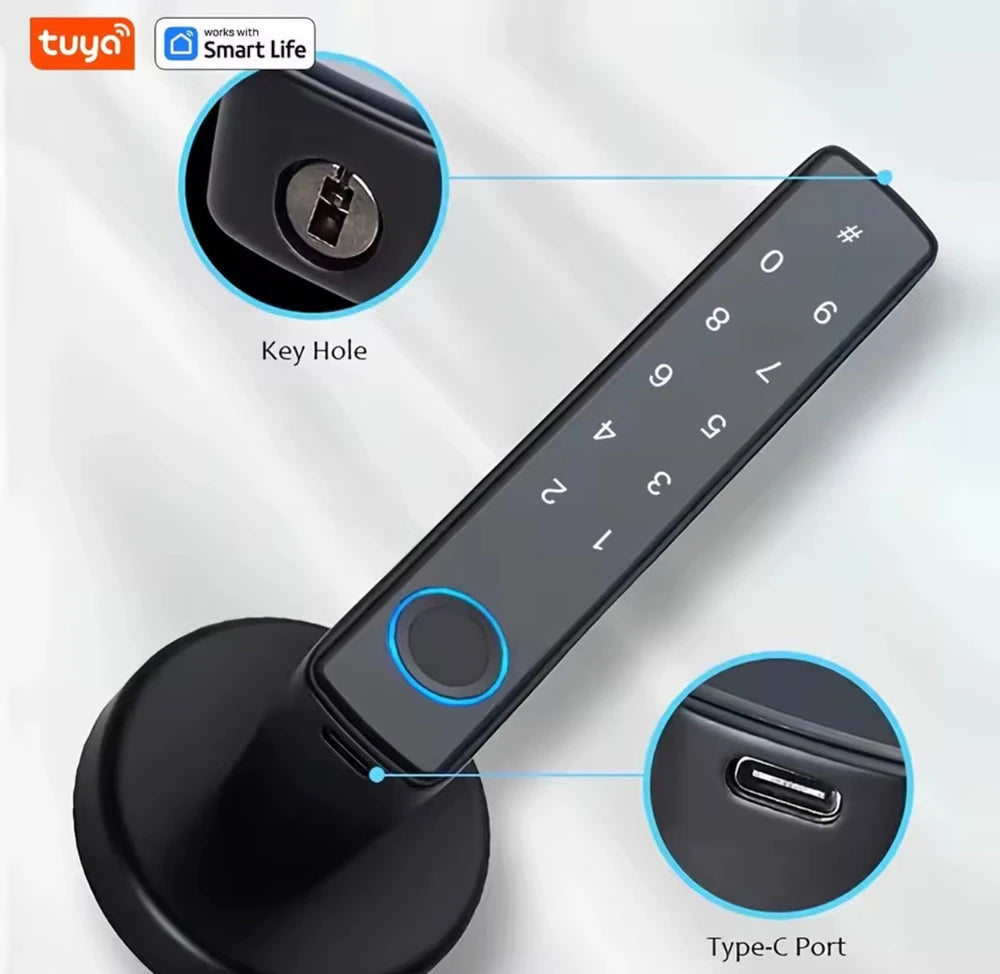 🔐 Smart Fingerprint Door Lock – Keyless Entry with Touchscreen Keypad