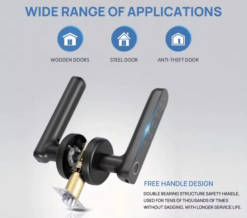 🔐 Smart Fingerprint Door Lock – Keyless Entry with Touchscreen Keypad
