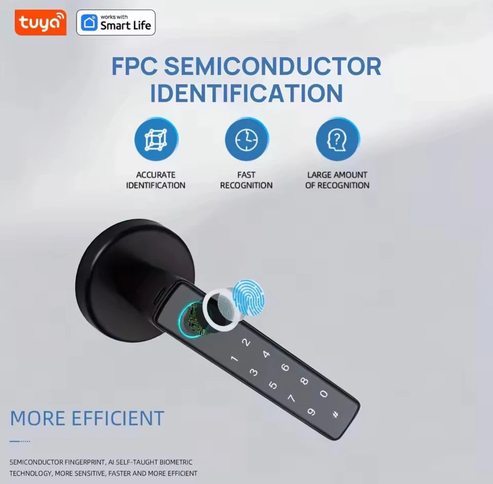 🔐 Smart Fingerprint Door Lock – Keyless Entry with Touchscreen Keypad