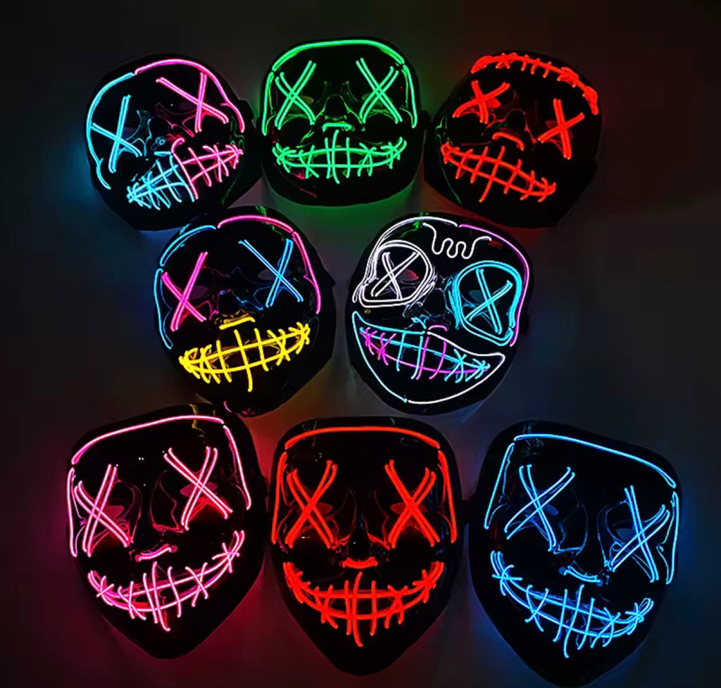 LED Light-Up Halloween Mask – Glowing LED Face Mask