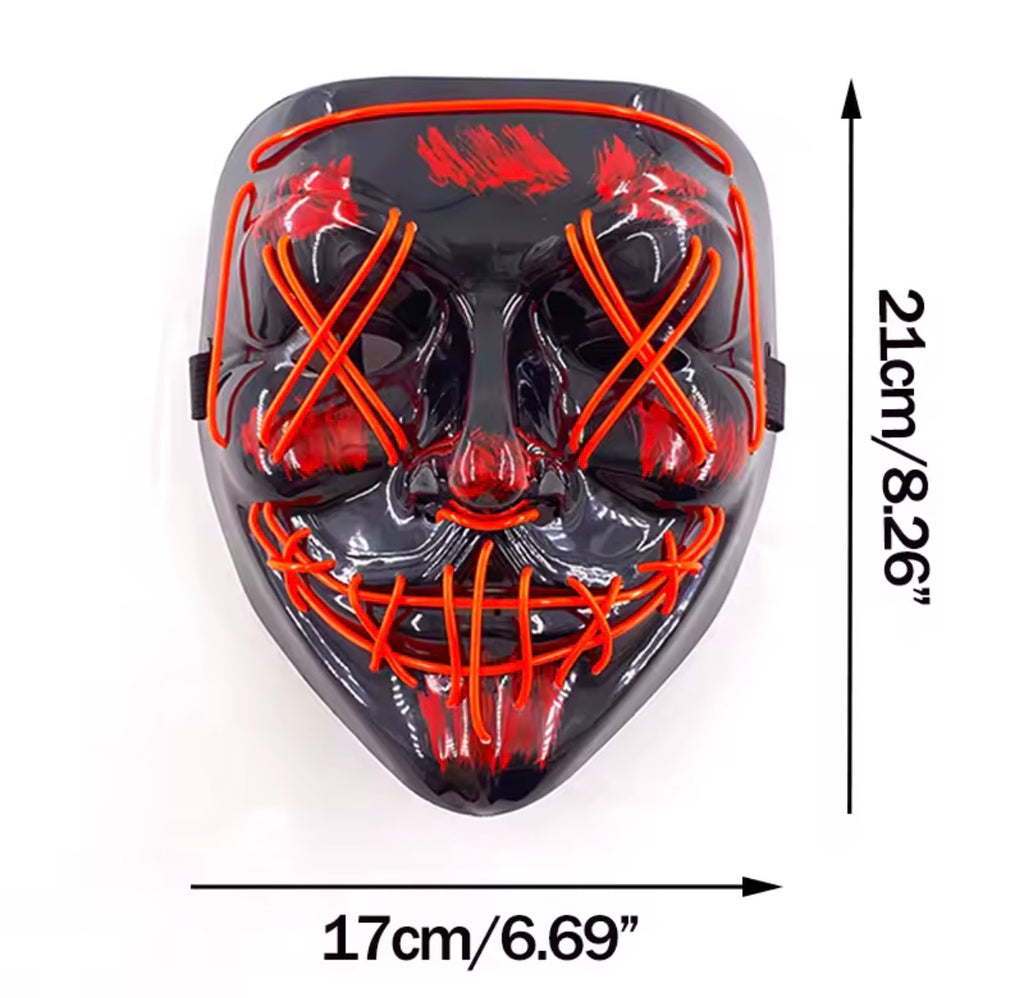 LED Light-Up Halloween Mask – Glowing LED Face Mask