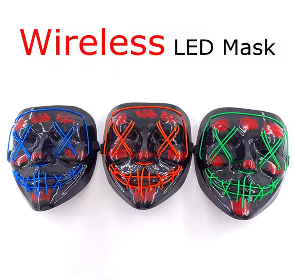 LED Light-Up Halloween Mask – Glowing LED Face Mask