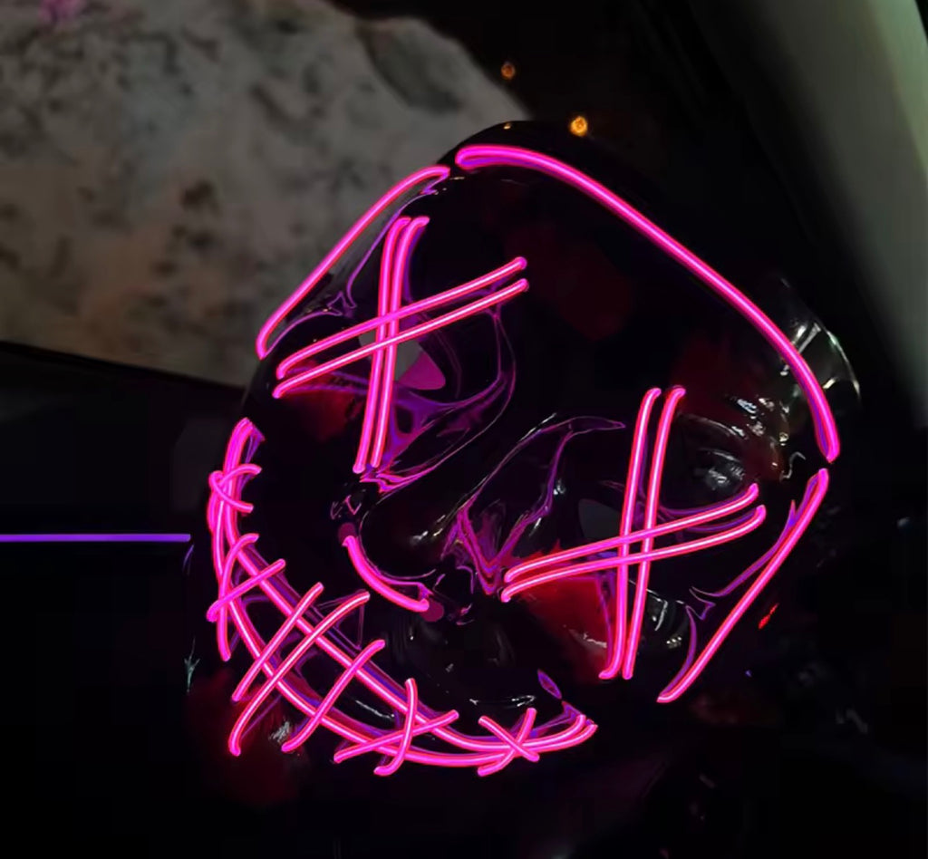 LED Light-Up Halloween Mask – Glowing LED Face Mask
