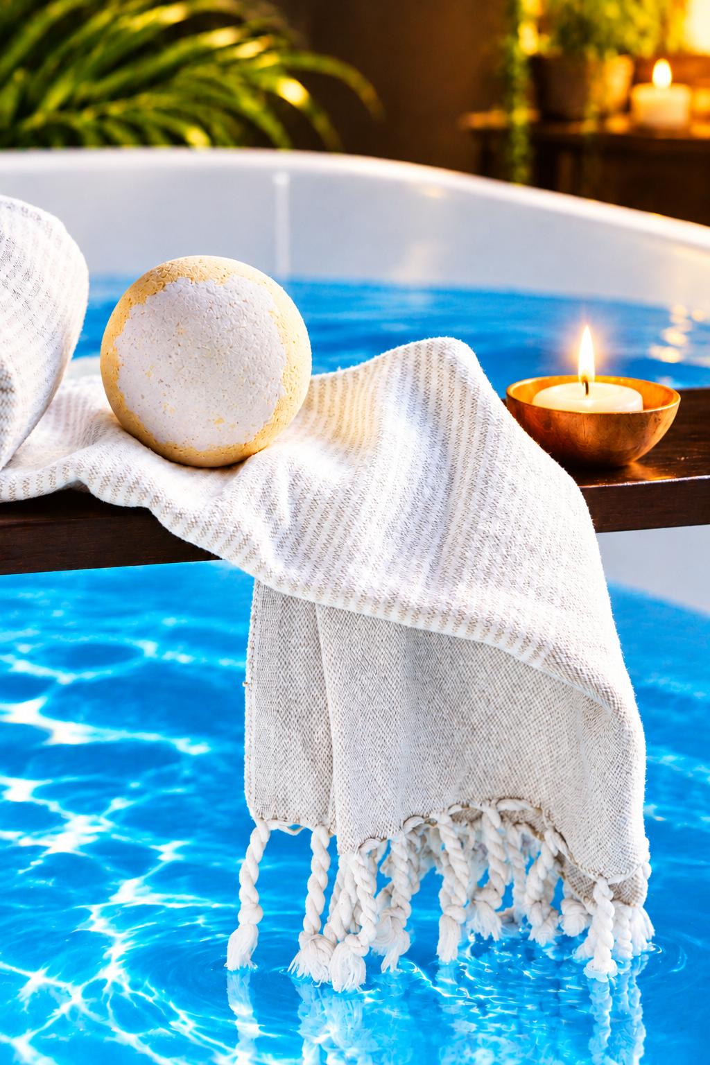 Blue Water Spa Bath Scene