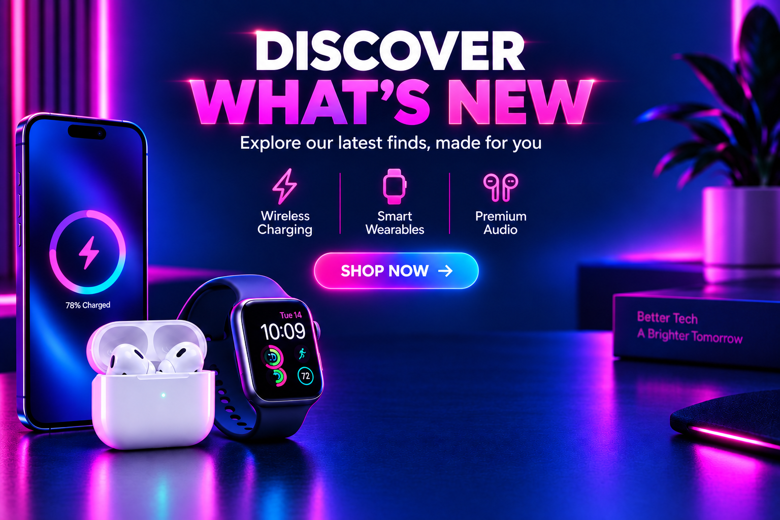 Discover What's New - Pink Banner